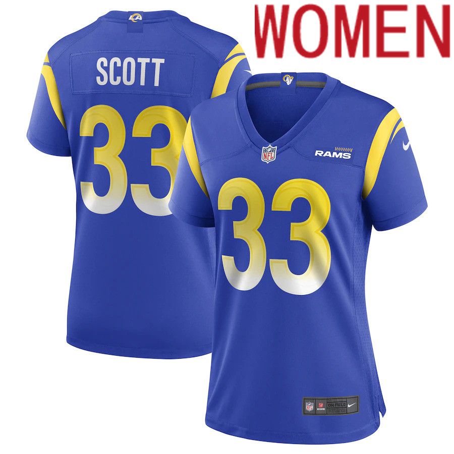 Cheap Women Los Angeles Rams 33 Nick Scott Nike Royal Game NFL Jersey